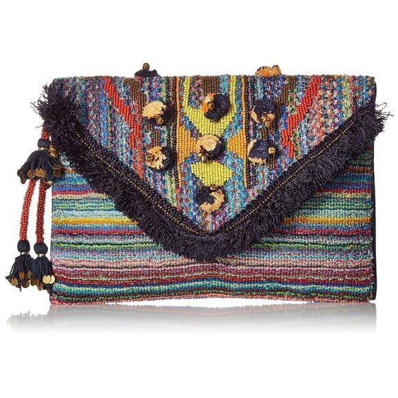 Steve Madden PENNIE TRIBAL GEOMETRIC Clutch - Picture 1 of 8